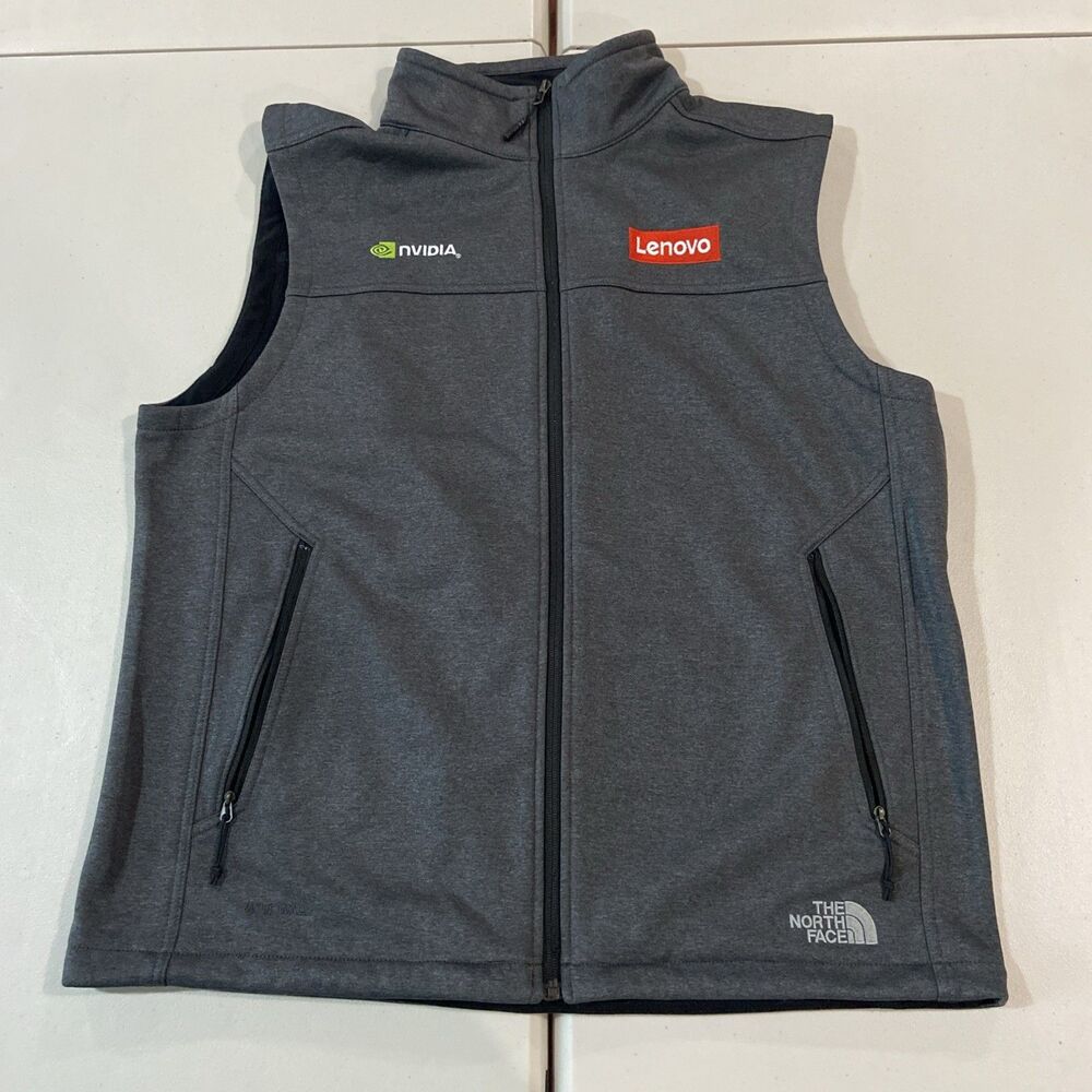 North Face Windwall NVIDIA Lenovo Event Black Vest With Zipper Size XL